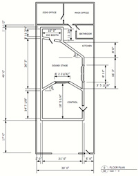 Recording Studio Design: SoundWise Studio Floor Plan Revision 0 with Dimensions